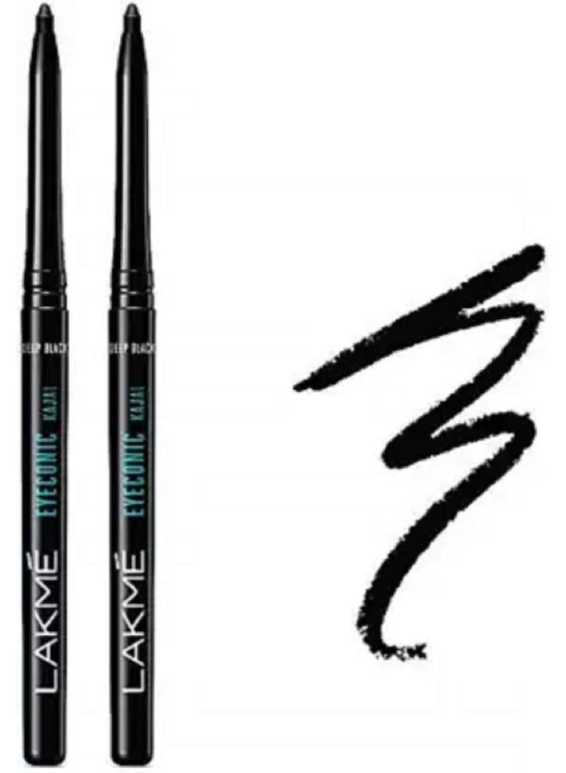 LAKME LAKMÉ Eyeconic Kajal Twin Pack (Deep Black, Matte Finish, 1.4 G Pencil, Multicolor - Image 2